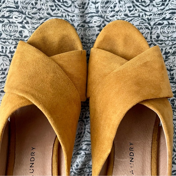 Chinese Laundry Teagan Yellow Suede Platform Mules - Picture 9 of 16